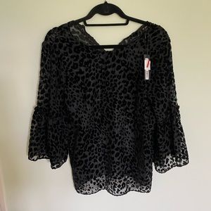 Sheer leopard print blouse
